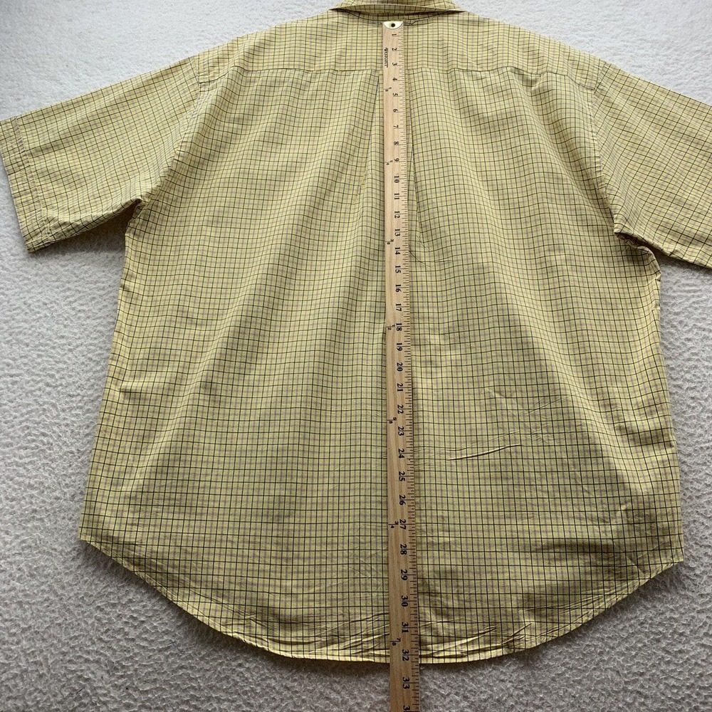 Tommy Hilfiger Button Up Shirt Mens XL X-Large Loose Fit Yellow Check Y2K Preppy - Picture 8 of 14